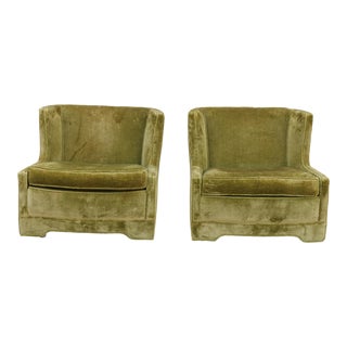 1960s Vintage Hollywood Regency Lime Green Chairs- A Pair For Sale
