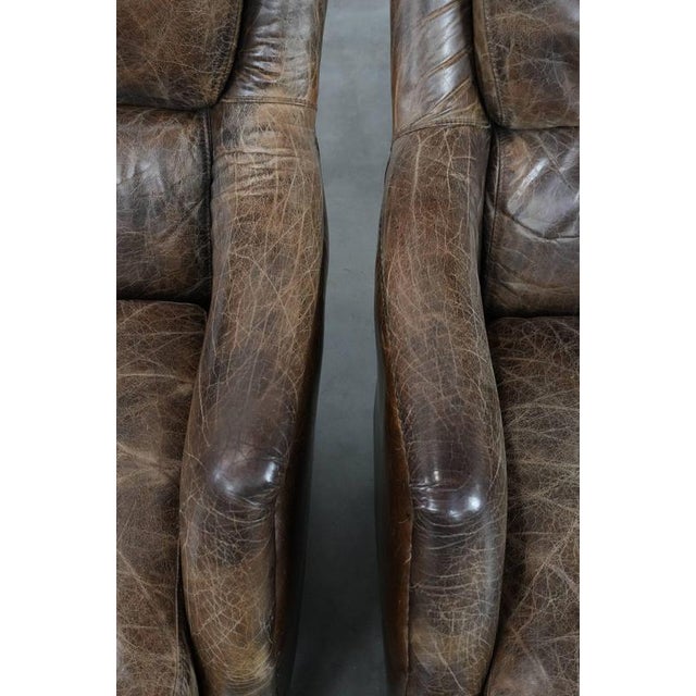 Brown Vintage Cowhide Chairs, Set of 2 For Sale - Image 8 of 18
