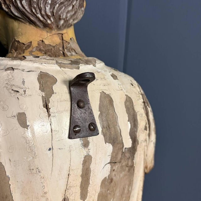 Weathered Wooden Statue of a Young Man For Sale - Image 18 of 18