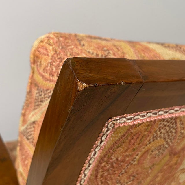 Art Deco Italian Armchairs in Wood and Fabric, 1930s, Set of 2 For Sale - Image 14 of 18