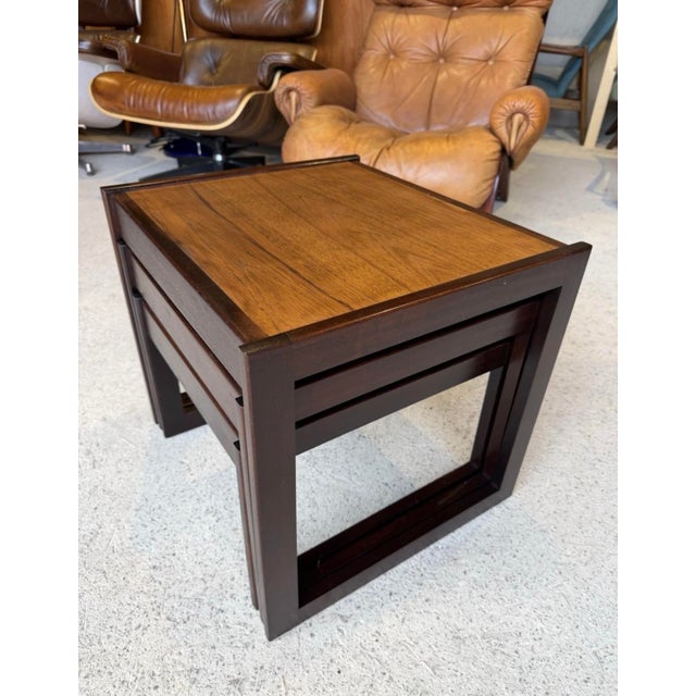 Mid-Century Modern Danish Nesting Tables, 1970s, Set of 3 For Sale - Image 10 of 18