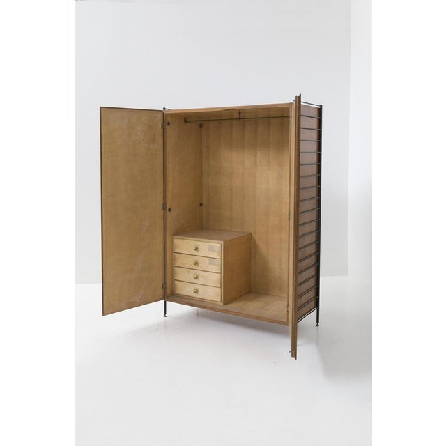 Metal Small Italian Bedroom Cabinet in Wood and Iron, 1950 For Sale - Image 7 of 10