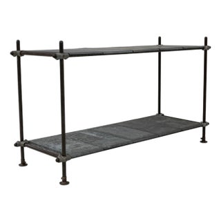 20th Century French Metal Console Table With Zinc Tops For Sale