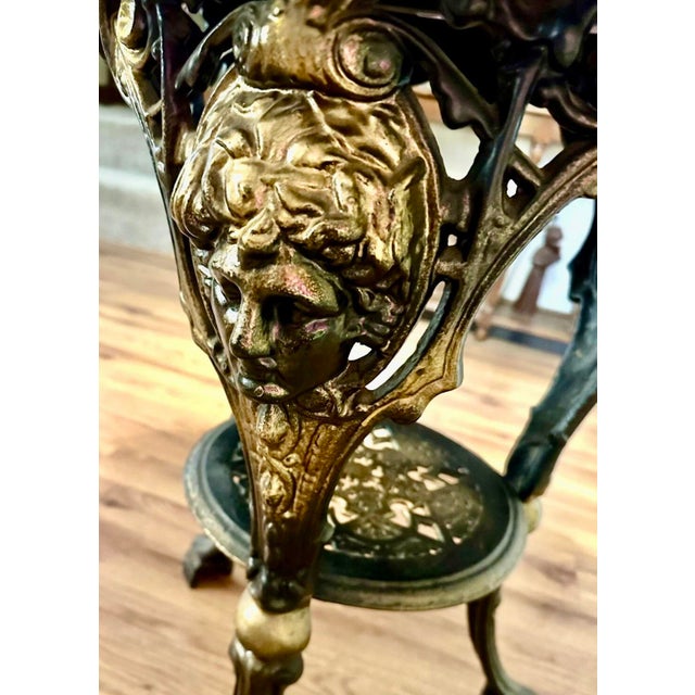 19th Century Cast Iron London Pub Table W/Wooden Mahogany Top For Sale - Image 9 of 12