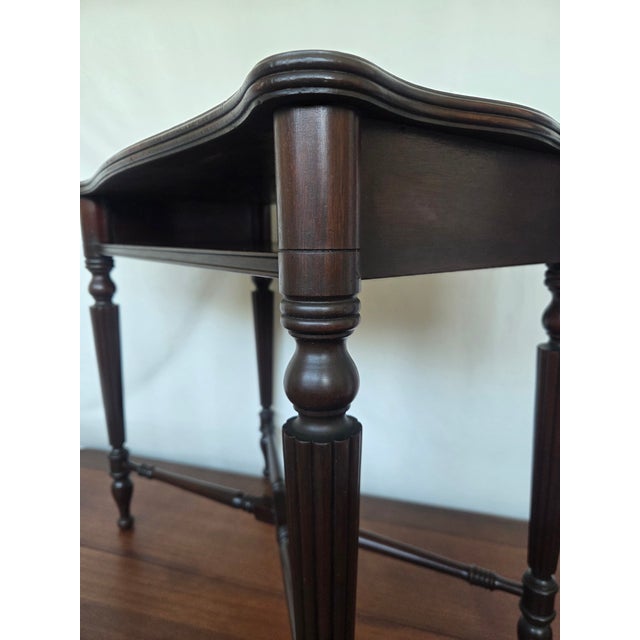 Late 20th Century Federal Revival Lexington Mahogany Console Table For Sale In Tampa - Image 6 of 13