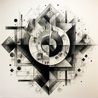 24' X 24' Black and White Abstract Minimalist Limited Edition Print For Sale