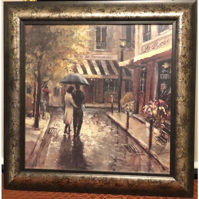 Brent Heighton "Romantic Stroll" Framed Parisian Impressionist Print For Sale In New York - Image 6 of 6