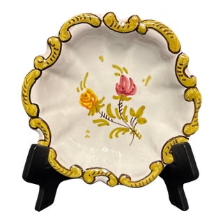 Early 20th Century Italian Ceramic Trinket Dish Hand Painted For Sale