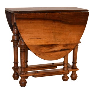 Walnut Dropleaf Table From England, Circa 1900 For Sale