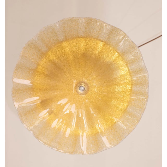 Gold Murano Glass Gold Ceiling Light Flower, 1970 For Sale - Image 8 of 10