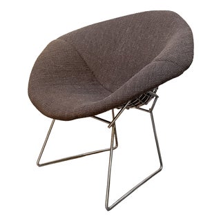 Diamond Chair in Chrome and Brown Upholstery for Knoll International, 1980s For Sale