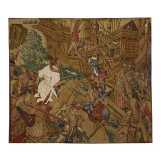 Battle & Embarkation Silkscreen Tapestry - 142 X 160 Cm (4'8" X 5'3") - Requires Rod Size Size 4 For Sale