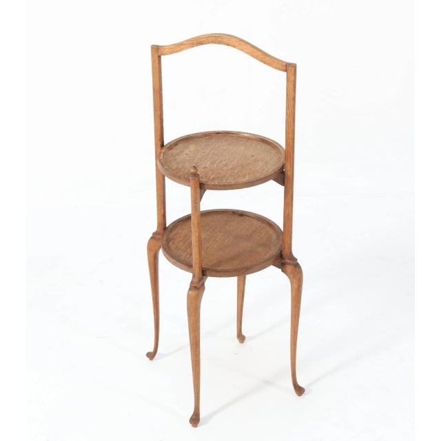 Queen Anne Style Oak Cake Stand from H. Pander & Zn., 1920s For Sale - Image 6 of 11