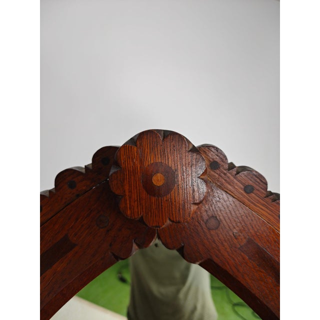 English Arts & Crafts Oak Sideboard with Sunflower Inlay from Pratt & Prince, 19th-Century For Sale - Image 17 of 18