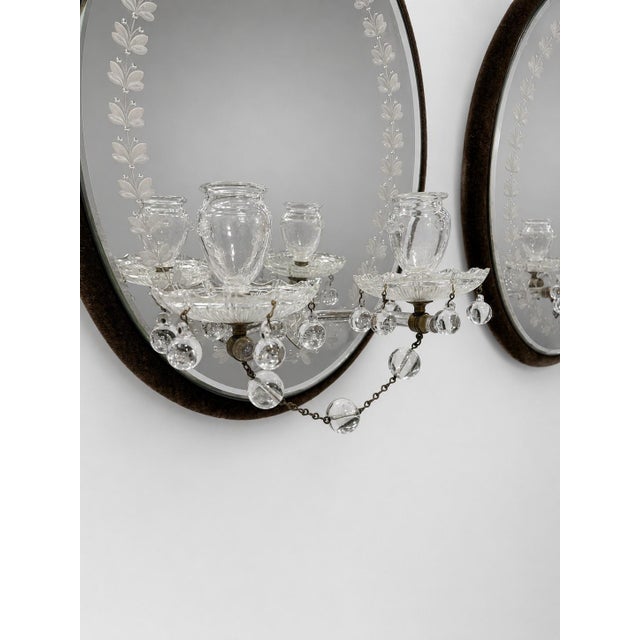 19th Century, James Green & Nephew 'Caduceus' Mirrored Crystal Oil Sconces For Sale In Providence - Image 6 of 9