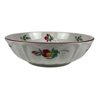Large Round Salad Bowl Réverbère Model with Pink Pattern from KG Lunéville, 1980s For Sale