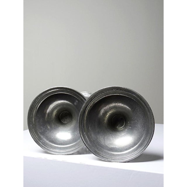 Vintage Sun and Moon Candlesticks in Silver-Plated Pewter, 1960s, Set of 2 For Sale - Image 11 of 14