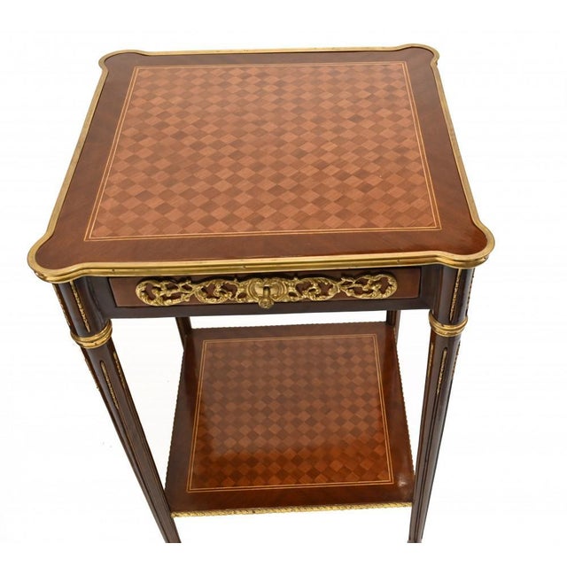 French Parquetry Inlay Side Tables, Set of 2 For Sale - Image 3 of 9