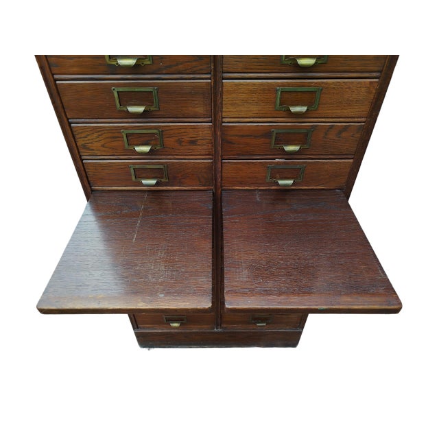 Vintage Danish Archive Filing Cabinet in Oak from Silkeborg Møbelfabrik, 1920s For Sale - Image 6 of 14
