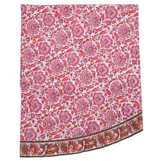 2020s Riyad Pink & Orange Round Tablecloth, 120-Inch For Sale - Image 5 of 5