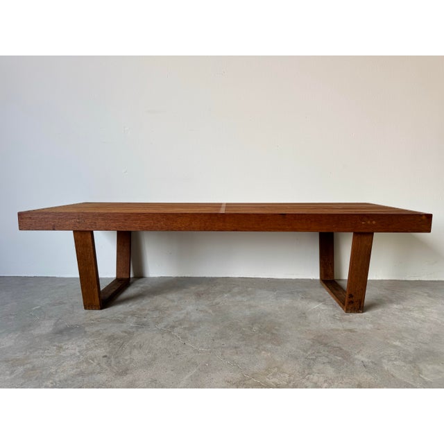 1970s Mid-Century George Nelson-Style Slatted Bench or Coffee Table For Sale - Image 4 of 12