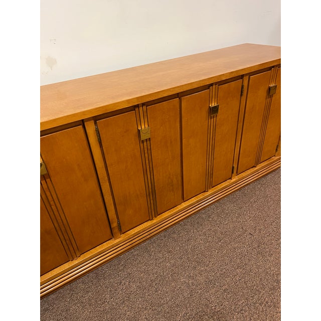 Hickory and white brand, tiger, maple sideboard, mid-century modern cabinet Measure 66 inches long by 17 inches deep and...