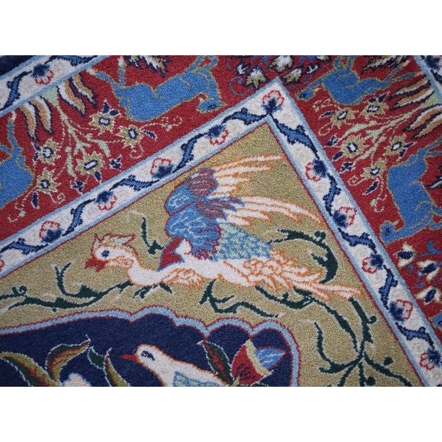 Middle Eastern Isfahan Silk Warp Rug For Sale - Image 3 of 10