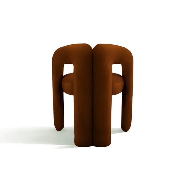 Contemporary Delirio Armchair in Brown Velvet from Moanne For Sale - Image 3 of 5