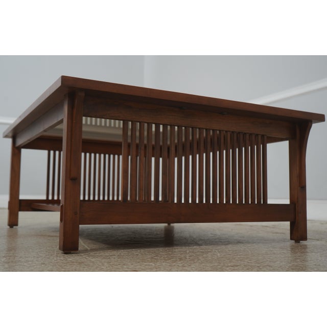 Stickley Mission Cherry Glass Top Coffee Table For Sale In Philadelphia - Image 6 of 13