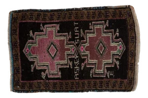 Vintage Distressed Oushak Rug Mat - 1'8" X 2'5"