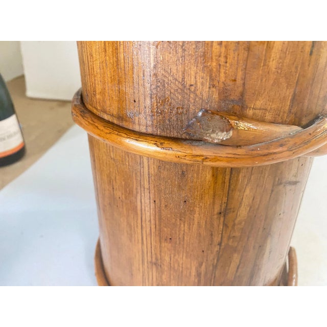 Vintage Wood and Rattan Umbrella Stand, 1950s For Sale - Image 3 of 11