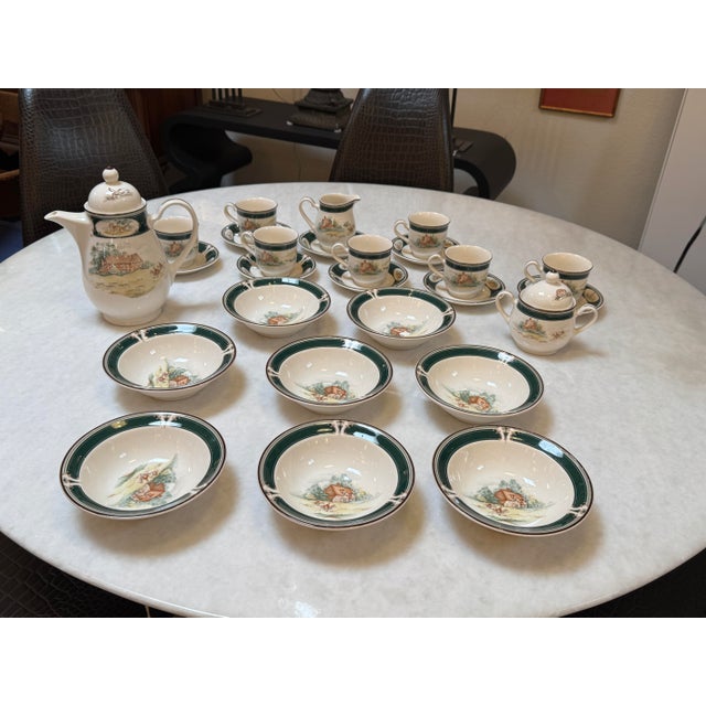 Noritake 1970s Noritake Keltcraft “Pursuit” Porcelain Tea Set, 26 Pieces For Sale - Image 4 of 12