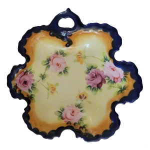 1870 Nippon Footed Six-Sided Star Candy Dish With Cobalt on Handle & Edge