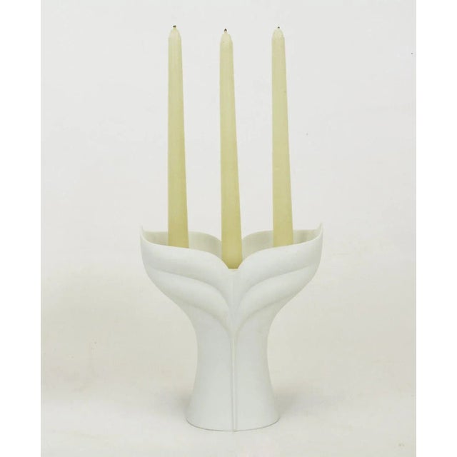 Mid-Century Modern Uta Feyl White Matte Porcelain Candelabrum for Rosenthal Studio Linie - a Pair For Sale - Image 3 of 9