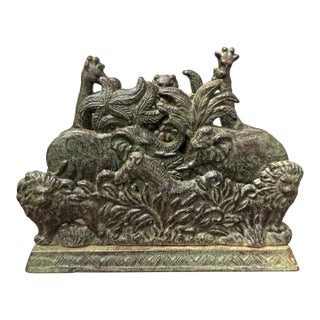 Cast Iron African Animal Letter Organizer For Sale