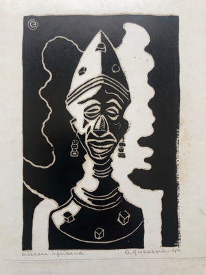 Odetto Guersoni, 1945 Brazilian Master, Art Deco Clown Serigraph Woodcut, c.1945
