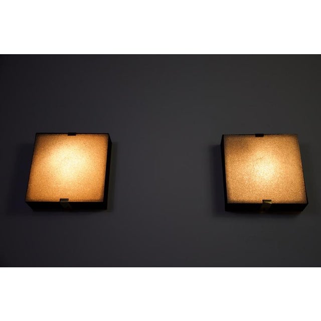 Mid-Century Square Flush Mounts, Italy, 1960s, Set of 2 For Sale - Image 9 of 15