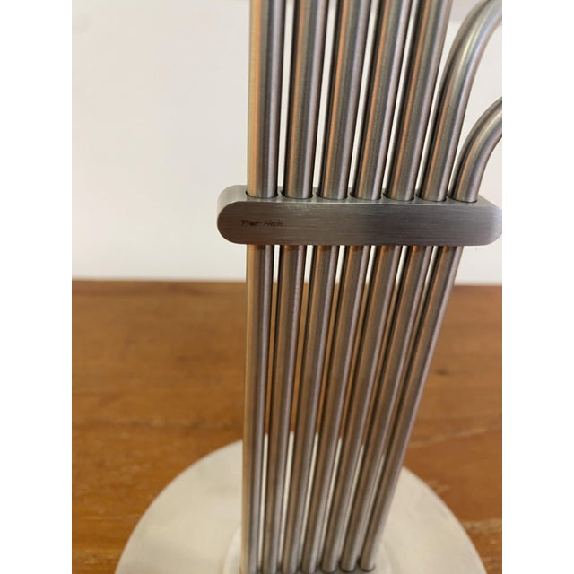 Karlsvognen H63 Candleholder in Brushed Steel by Piet Hein For Sale - Image 4 of 6