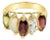 Garnet, Opal, Peridot, Cubic Zirconia Ring with Rope Design, Size 3 For Sale