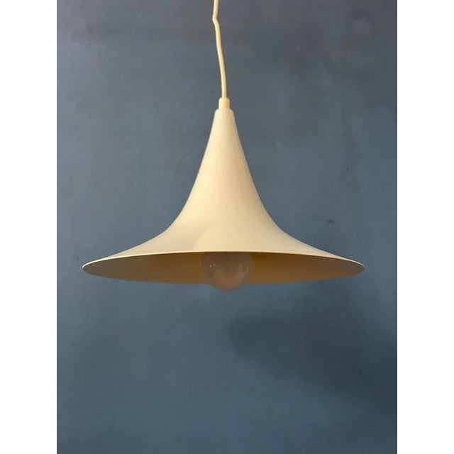 Mid-Century White Space Age Witch Hat Pendant Lamp For Sale - Image 11 of 11