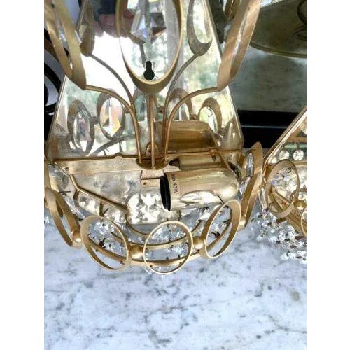 1960s Gold Tone/ Crystal Wall Sconces Attrib. Palwa" - a Pair For Sale - Image 10 of 12