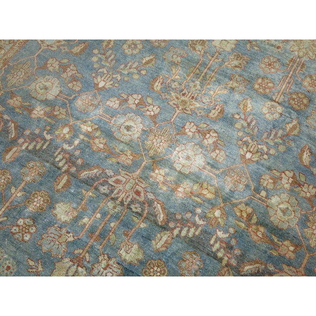 Watery Blue Early 20th Century Malayer 1'3'' - 7'7" x 11'3" For Sale In New York - Image 6 of 10