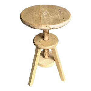 Industrial Adjustable Wood Tripod Stool