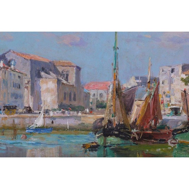 Edmond Marie Petitjean, French Impressionist Harbour Scene, Oil on Canvas, Framed For Sale - Image 3 of 8