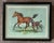 Vintage 1961 print of a horse running with a colt. Matted, behind glass and in original black frame.