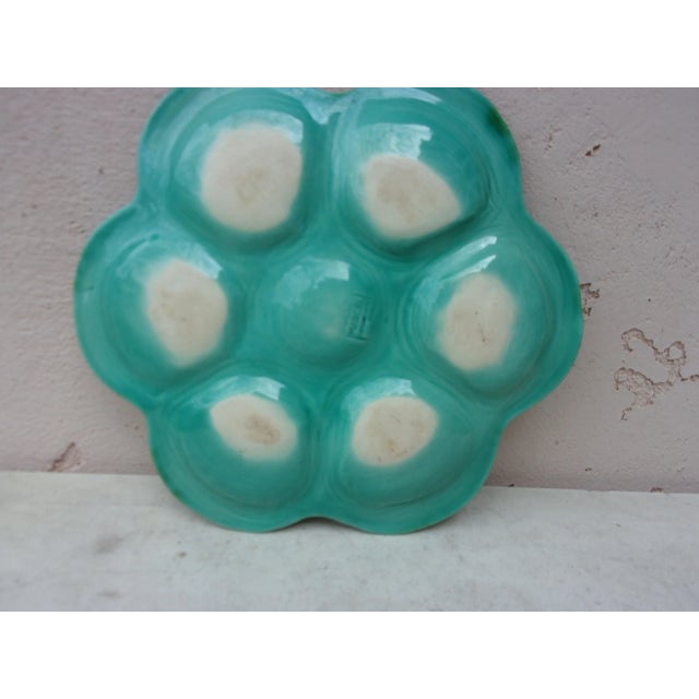 Mid-Century Modern C.1950 French Green Majolica Oyster Marcel Guillot For Sale - Image 3 of 8