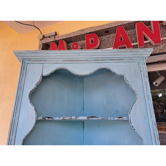 Rustic Lacquer Corner Cabinet with Shelves For Sale - Image 6 of 10