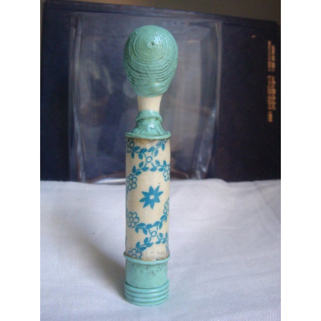 Contemporary Vintage Figural Lady Cosmetic Lipstick Case Mexico Unsigned For Sale - Image 3 of 12
