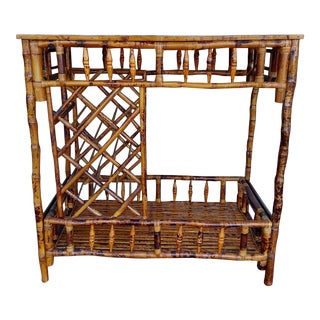 Vintage Bamboo and Rattan Liquor Bar or Wine Bar For Sale
