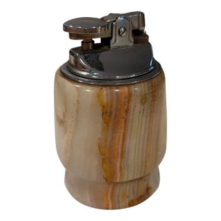 1970s Italian Onyx Table Lighter For Sale
